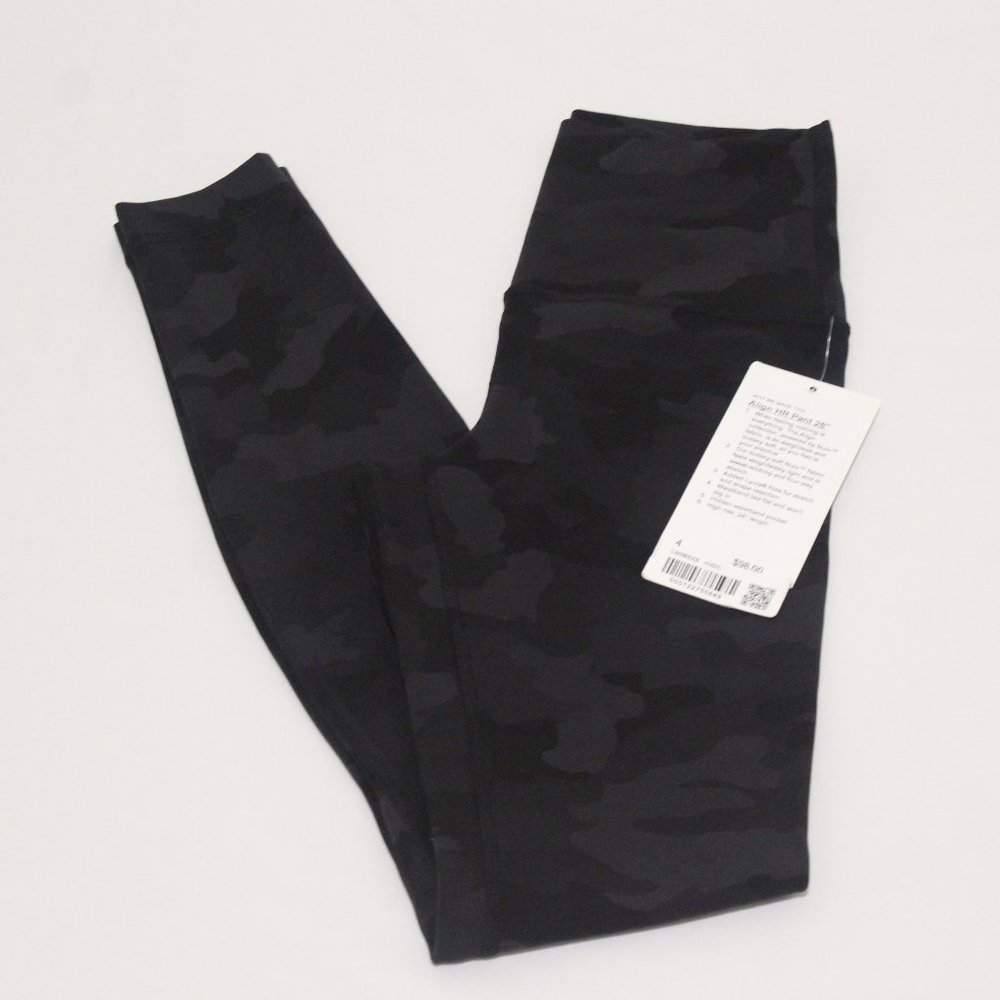 NWT Lululemon Align HR 28” Black Camo